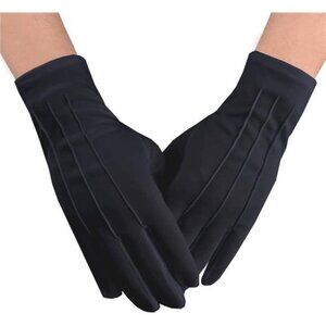 Mens White Gloves Police Tuxedo Formal Parade Honor Guard Costume Driving